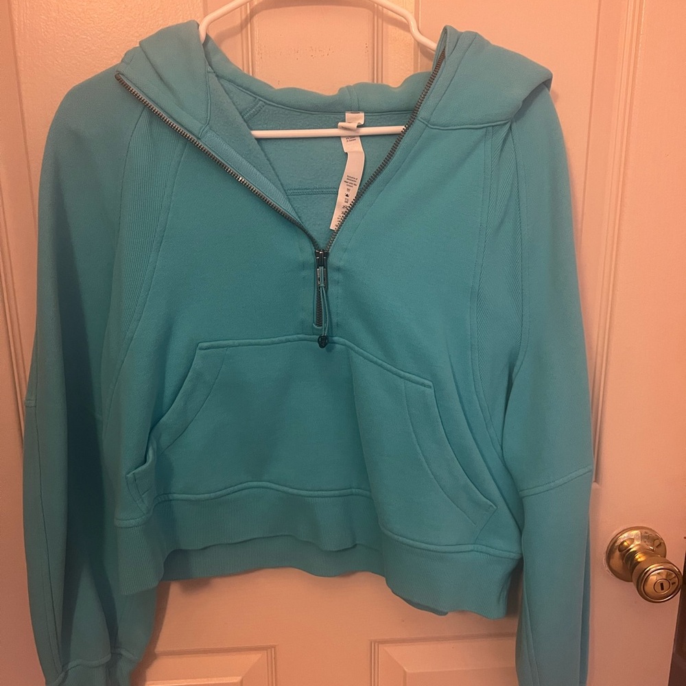 Lululemon Athletica Electric Blue Cropped Long Sleeve Hoodie